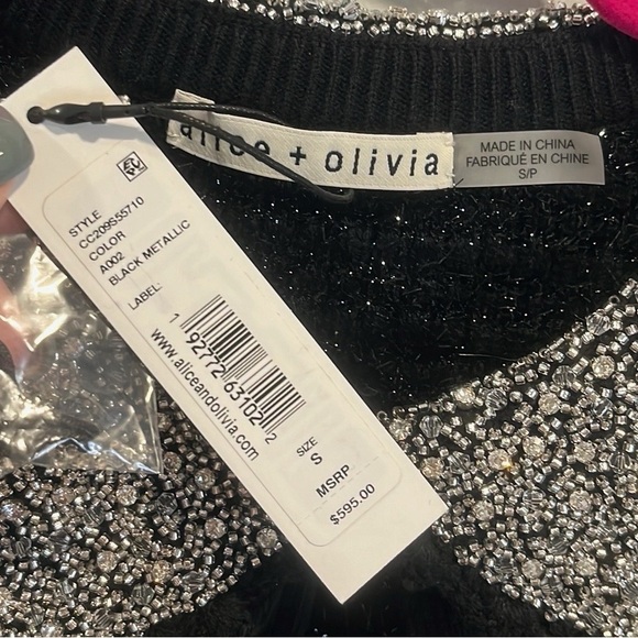 Alice + Olivia “Akira” embellished cardigan in Black S NWT - Picture 4 of 5